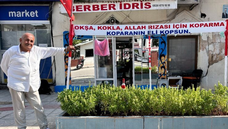 Hataylı Berberden Çiçekleri Koparanlara Tepki: Koparanın Eli Kopsun