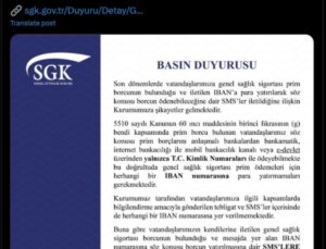 Sgk’dan Uyarı: Genel Sağlık Sigortası Prim Borcu İçin Iban Numarasına Para Yatırmayın