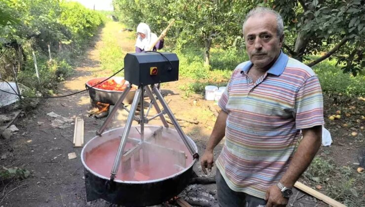 İnegöllü Çiftçi, Salça Yaparken Yaşanan Kazaları Önlemek İçin Sistem Geliştirdi