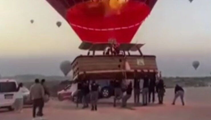 Kapadokya’da Sıcak Hava Balonu ile Otomobil Çarpıştı