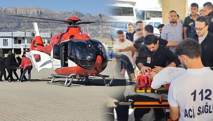 Ambulans Helikopter Bıçağın Üzerine Düşen Kerem Bebek İçin Havalandı