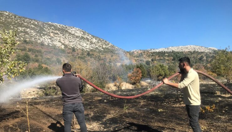 Antalya Akseki’de Tarım Arazisinde Yangın Çıktı