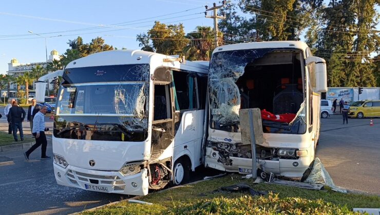 Antalya’da Otel Çalışanlarını Taşıyan Servis Araçları Çarpıştı: 13 Yaralı