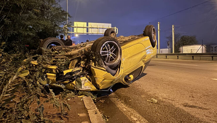 Bursa’da Otomobil Takla Attı: 4 Kişi Yaralandı