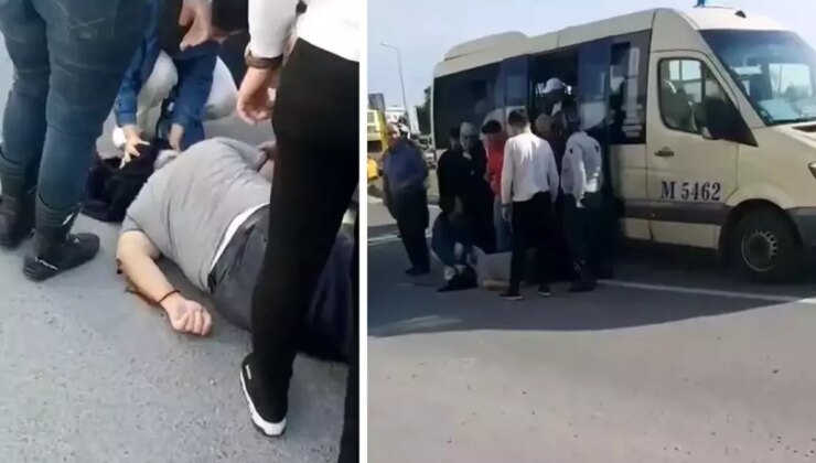 Dolmuşun Kapısı Birdenbire Açılınca Yolcu Yere Kapaklandı, Sürücü Ardına Bile Bakmadı