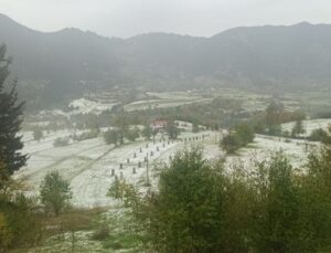 Dolu Yağışı Artvin’i Beyaz Örtüyle Kapladı