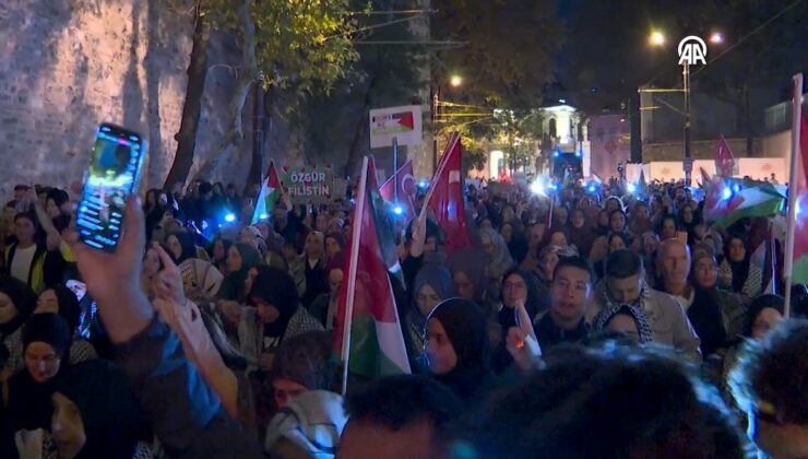 İstanbul’da İsrail’in Gazze’ye Saldırıları Protesto Edildi