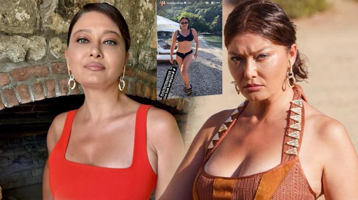 Nurgül Yeşilçay Ekim Ayında Denize Girdi! Victoria’s Secret Modellerine Gönderme Yaptı