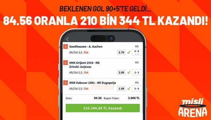 Beklenen Gol 90+5’te Geldi, 210 Bin 344 TL Kazandı!