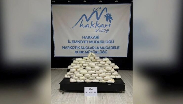 Hakkari’de Arabada 92 Kilogram Metamfetamin Ele Geçirildi