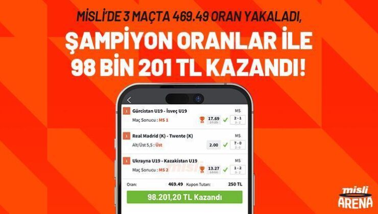 Misli’de 3 Maçta 469.49 Oran Yakaladı, Şampiyon Oranlar ile 98 Bin 201 TL Kazandı!