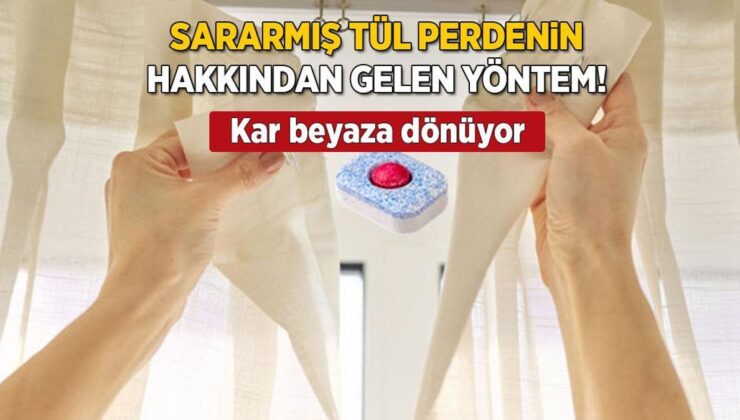 Sararan Tül Perdelerin Hakkından Geliyor! İş Bitiren Şeker Hilesi, Makineye 2 Kaşık Atın