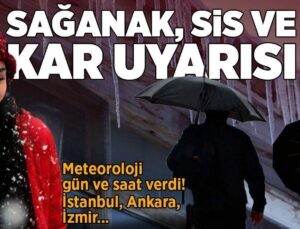 Son Dakika… Meteoroloji Saat ve Gün Verdi! Sağanak, Sis ve Kar Uyarısı