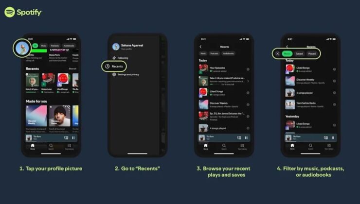 Spotify, Yakınlarda Çalınanlar ile Dinleme Geçmişinizi 90 Güne Kadar Saklayacak