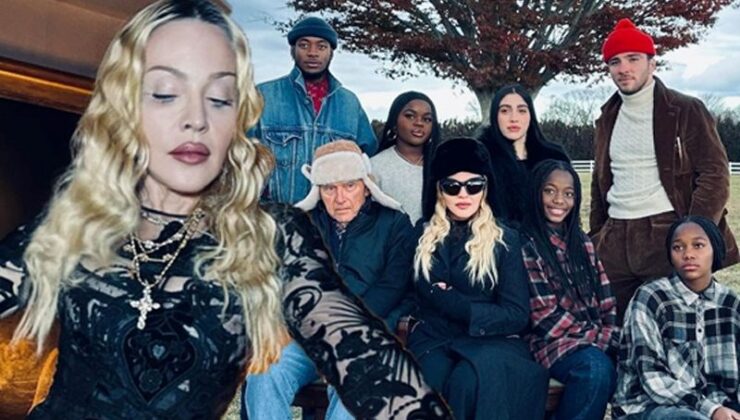 Babası ve 6 Çocuğuyla Bir Arada: Madonna’dan Mutlu Aile Pozları