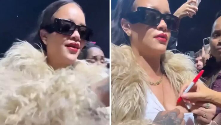 Rihanna Konserde Göğsünü Açıp Mariah Carey’e İmzalattı