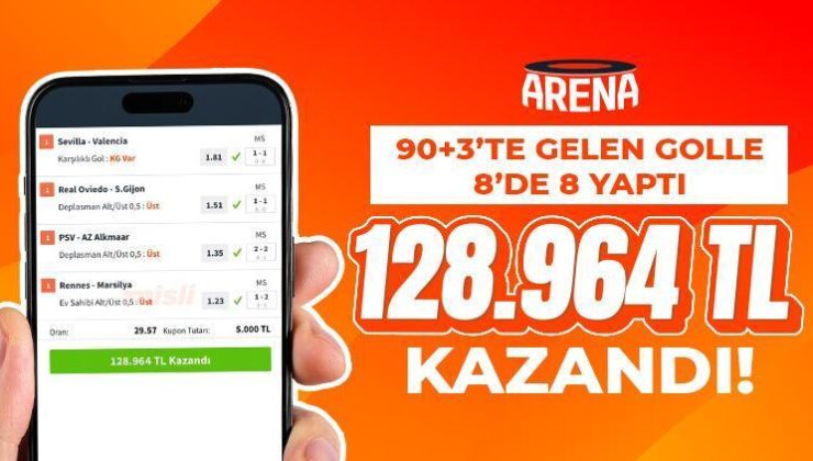 90+3’te Gelen Golle 8’de 8 Yaptı… 128.964 TL Kazandı!