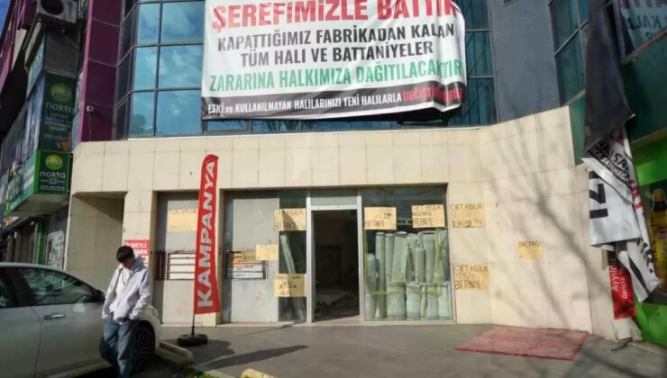 Gaziantep’te Kapalan Halı Fabrikasının Ürünleri Bursa’da Satışta