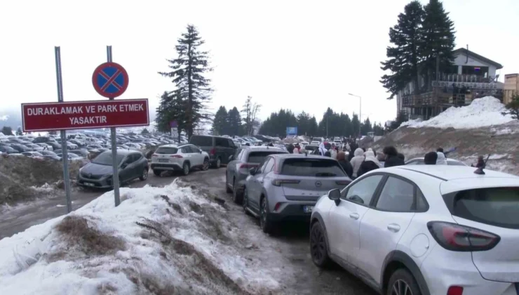 Uludağ’da Sömestr Öncesi Otopark Kaosu